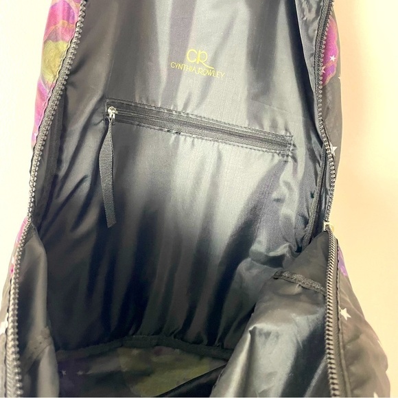 Cynthia Rowley Floral & Star Print Backpack Black NWT - Picture 5 of 10